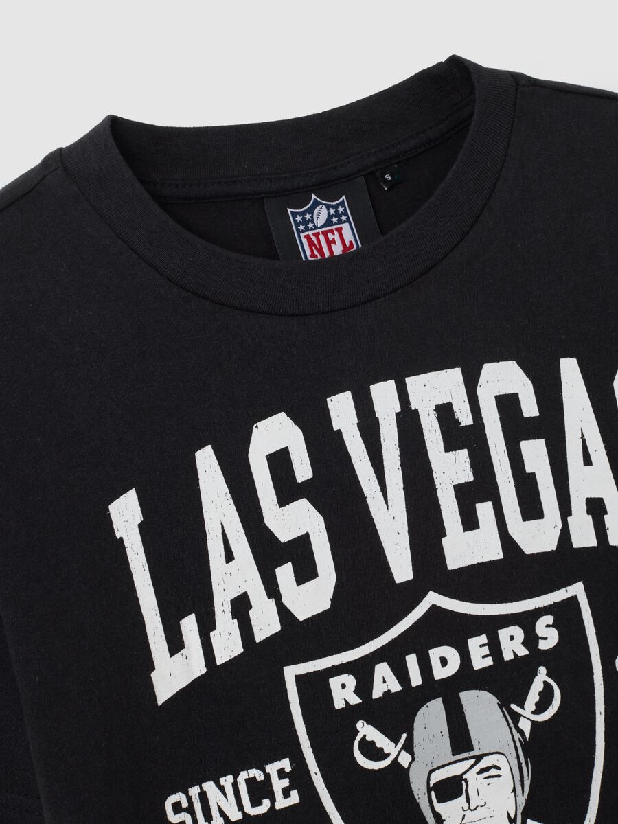 Black pure cotton regular fit Las Vegas Raiders T-shirt_5