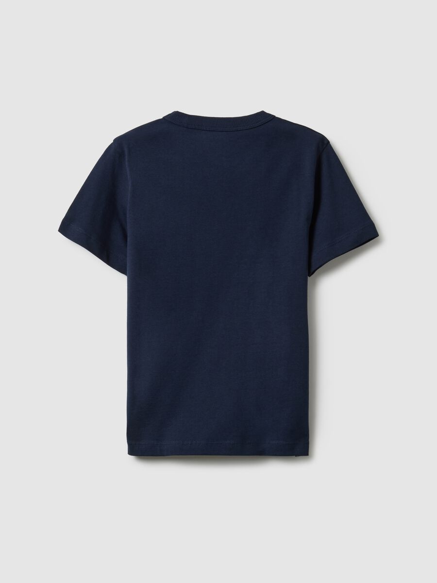 Children's blue crew neck T-shirt in pure cotton regular fit_1