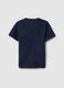 T-shirt girocollo blu da bambino in puro cotone regular fit_1
