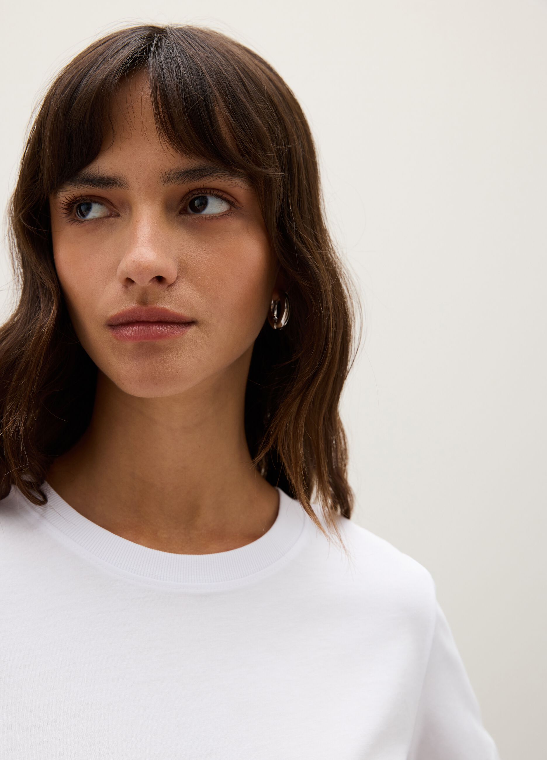 White regular fit pure cotton t-shirt