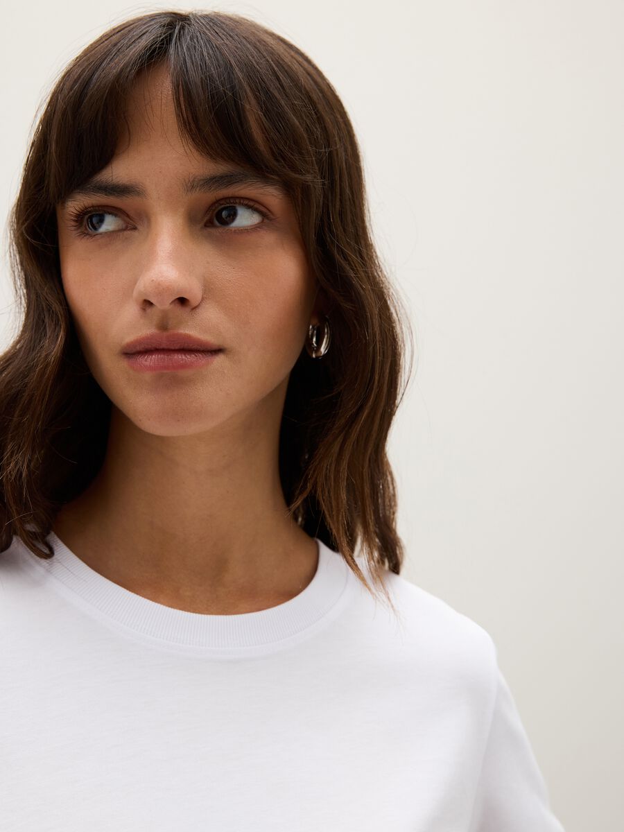 T-shirt in puro cotone bianca regular fit_2