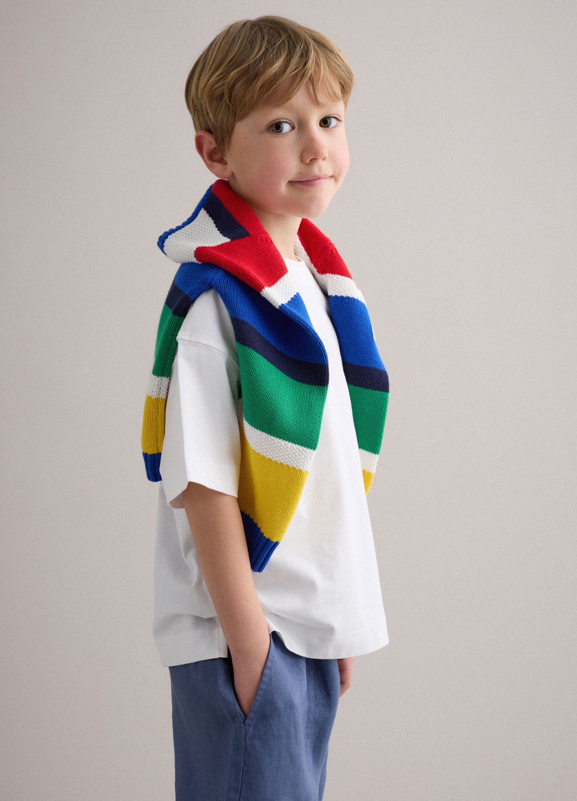 White pure cotton oversized fit children's t-shirt