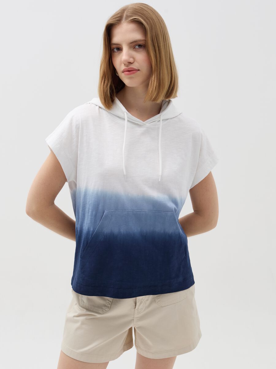 T-shirt Essential Dip Dye con cappuccio_0