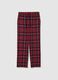 Multicoloured checked pure cotton pyjama trousers_0