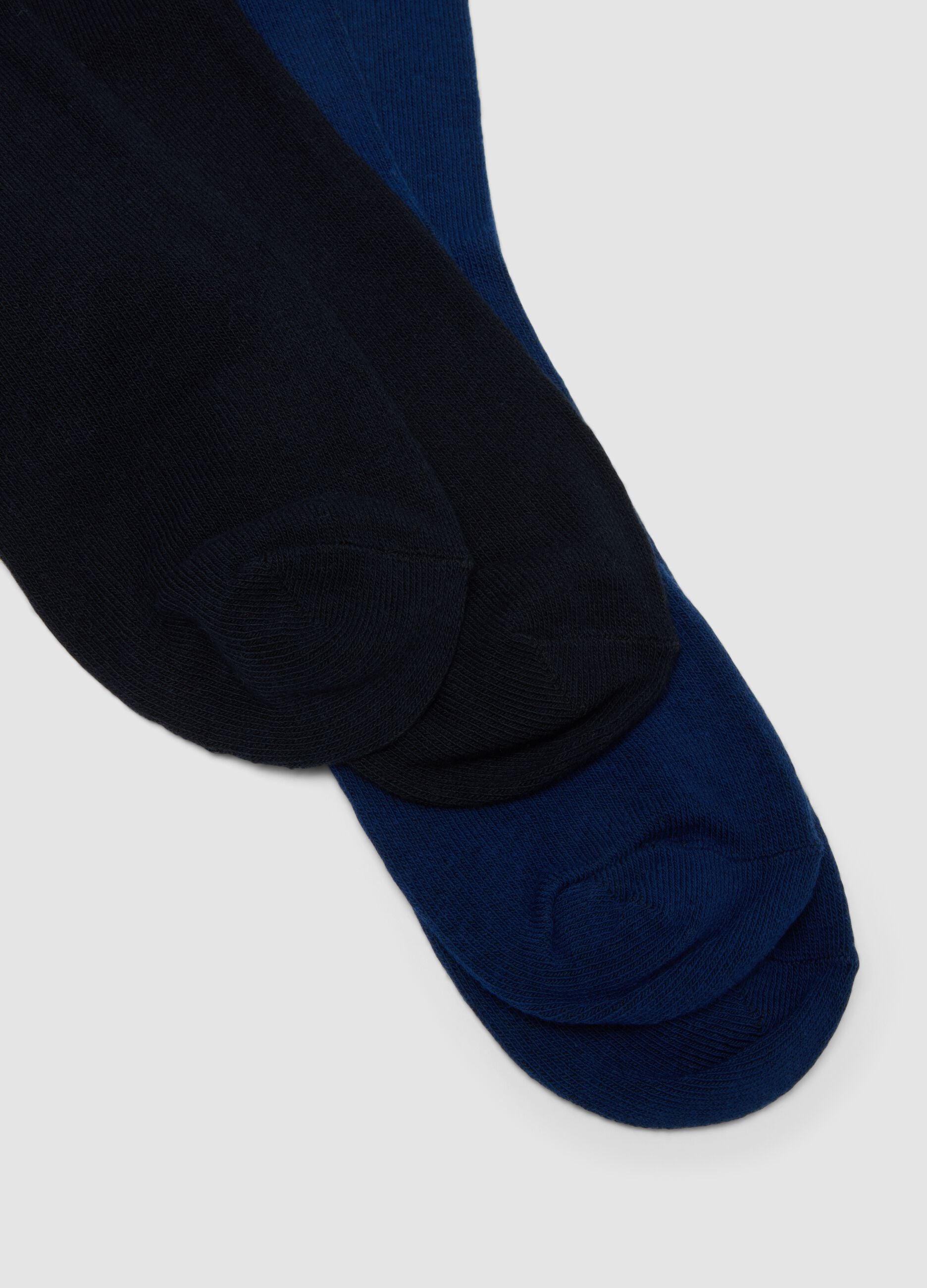 3-pack of blue organic stretch-cotton mid-calf socks