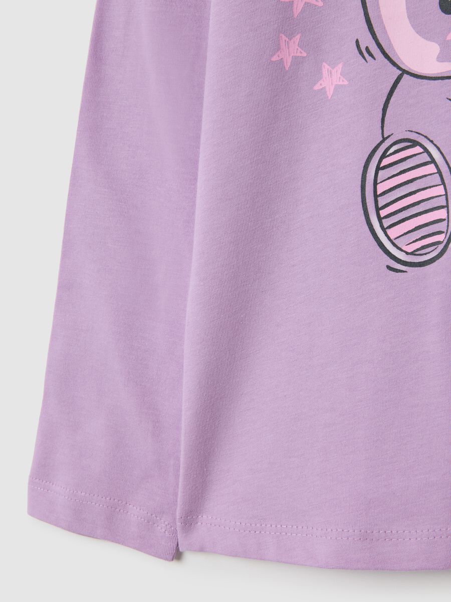 Regular fit pure cotton purple girl's top with print_3