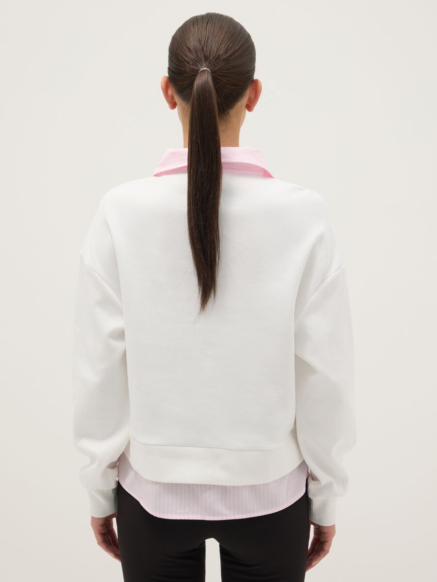 Maglia in misto cotone bianca regular fit_2