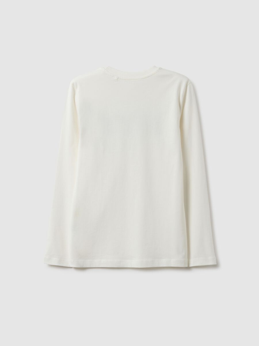 Boys' white pure cotton regular fit t-shirt with print_4