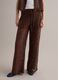 Brown openwork wide-leg trousers with elasticated waistband_1