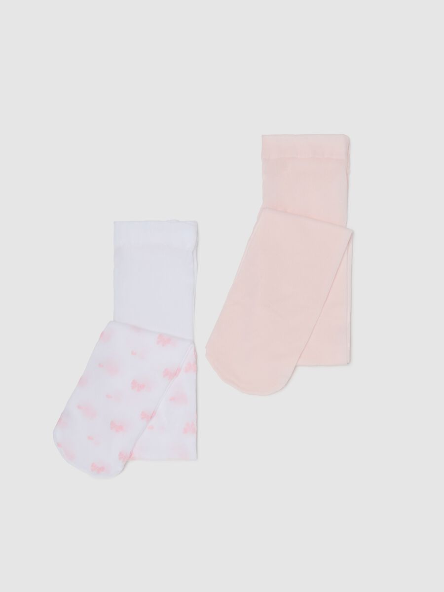 Two-pack tights with bows design_0