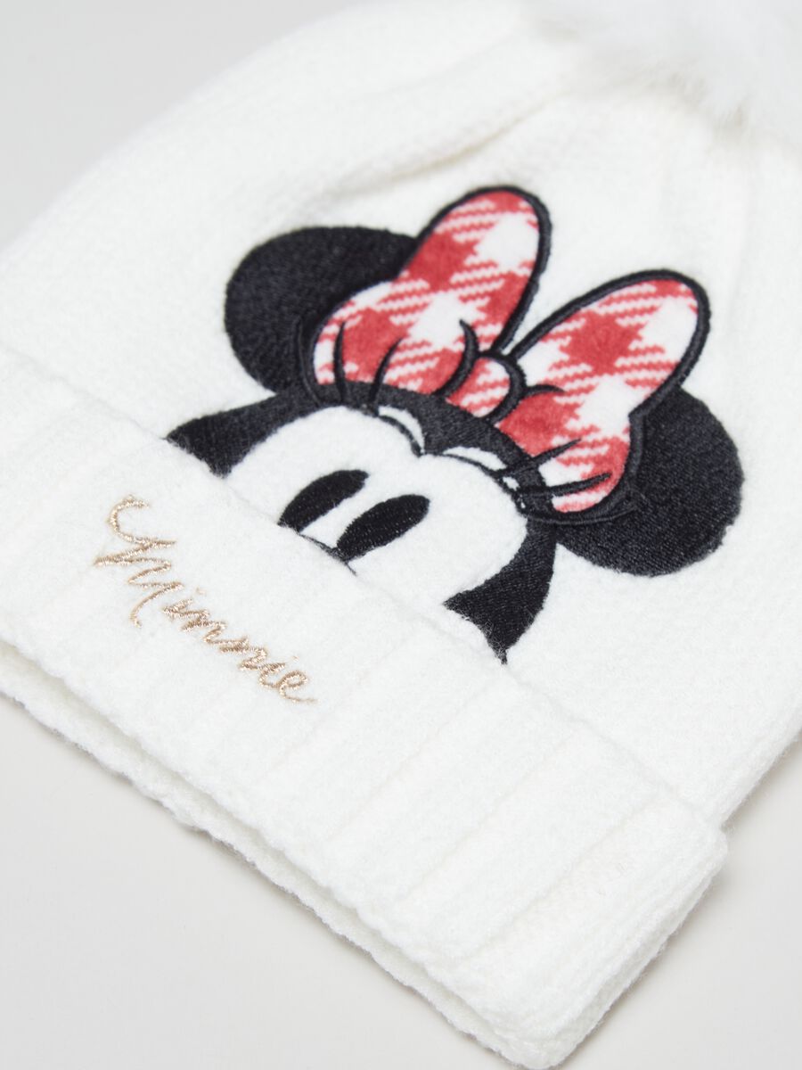 Berretto con pon pon e ricamo Minnie_1