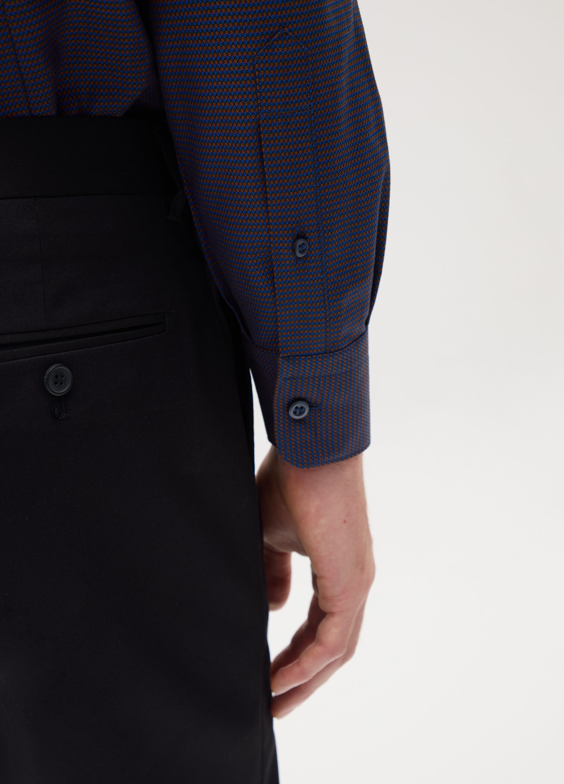 Multicolour Stretch Cotton Slim Fit Shirt