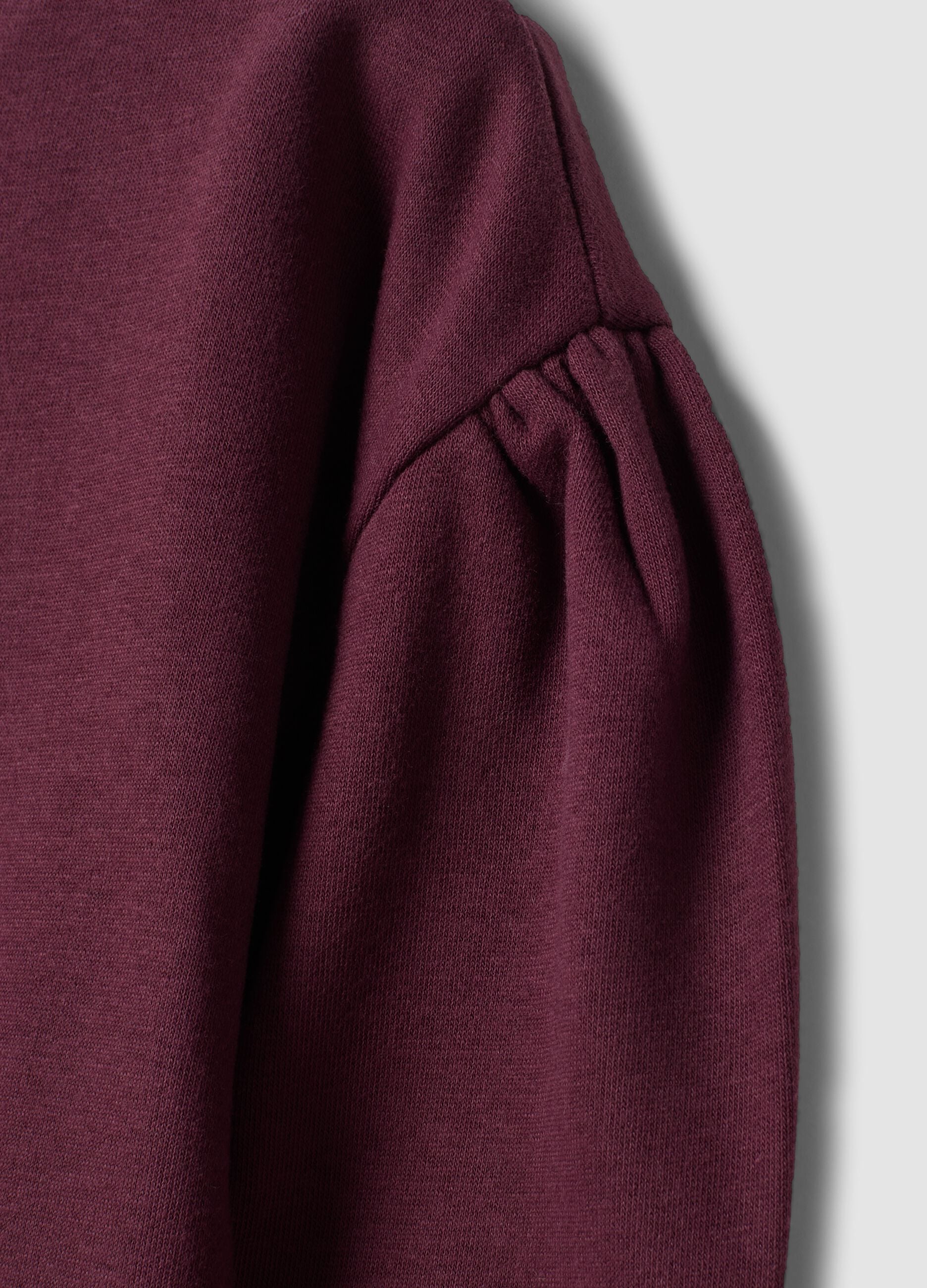 Purple cotton-blend crew-neck sweatshirt with bow