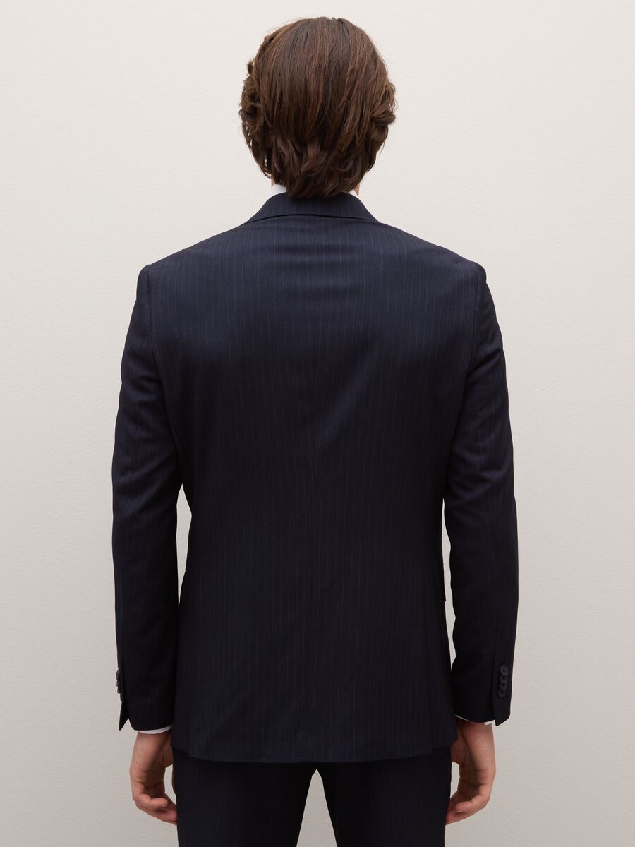 Slim Fit Blue Blazer with Buttons_3