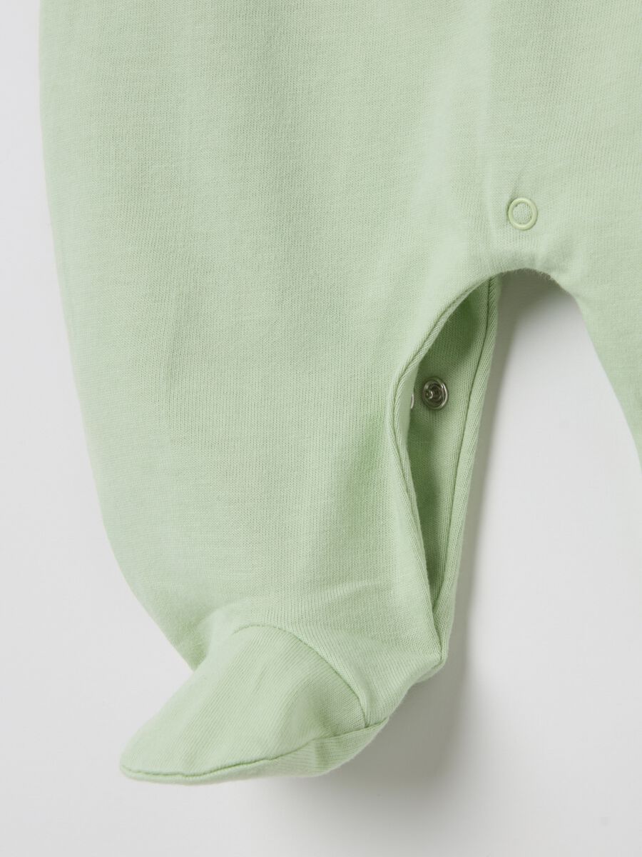 Cotton onesie with feet and frog embroidery_2