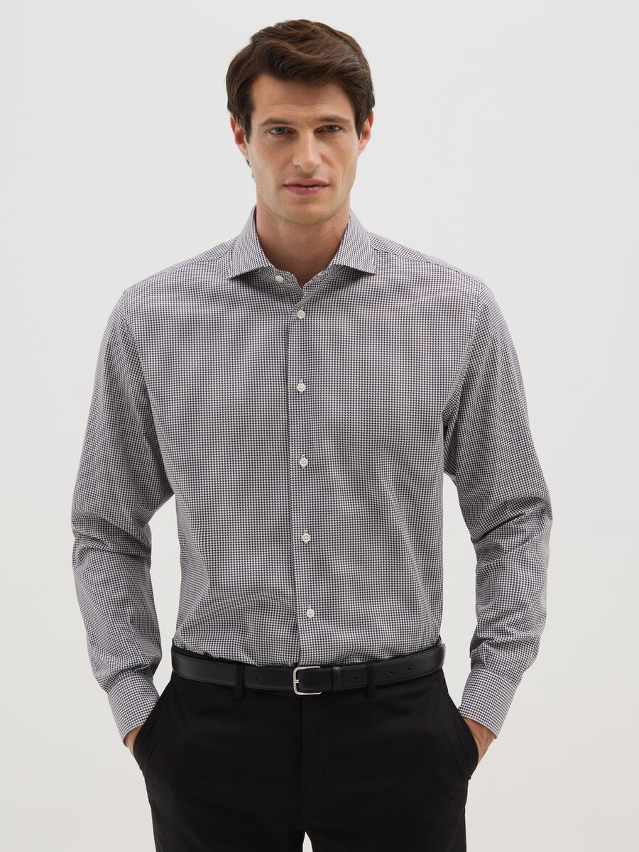 Multicolour checked shirt in pure cotton regular fit_0