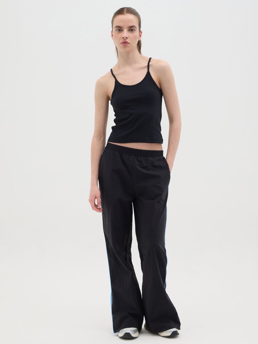 Women's black pure cotton regular fit vest_1