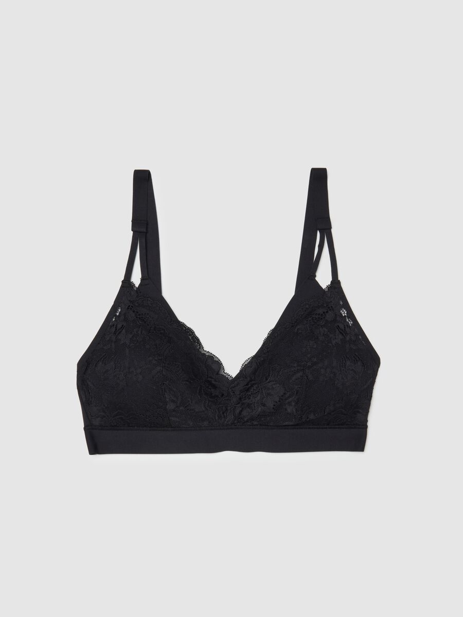 Black lace bra with removable padding_4