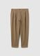 Brown chino trousers in pure cotton regular fit_0