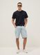 Regular fit azure denim pure cotton Bermuda shorts_1