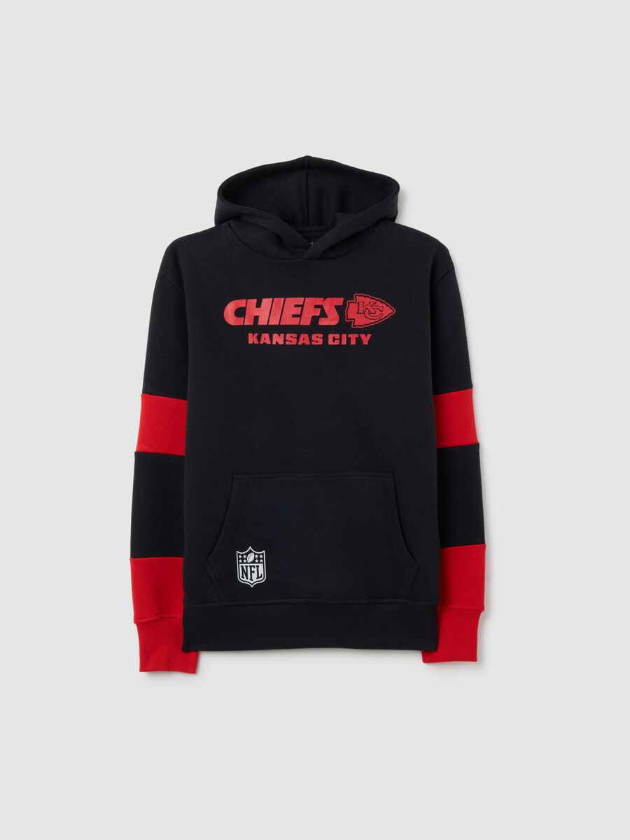 Felpa da bambini in misto cotone multicolor regular fit con stampa Kansas City Chiefs_0