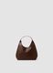 Brown hammered-effect shoulder bag with pouch_0