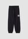 Pantaloni jogger neri in puro cotone relaxed fit_0
