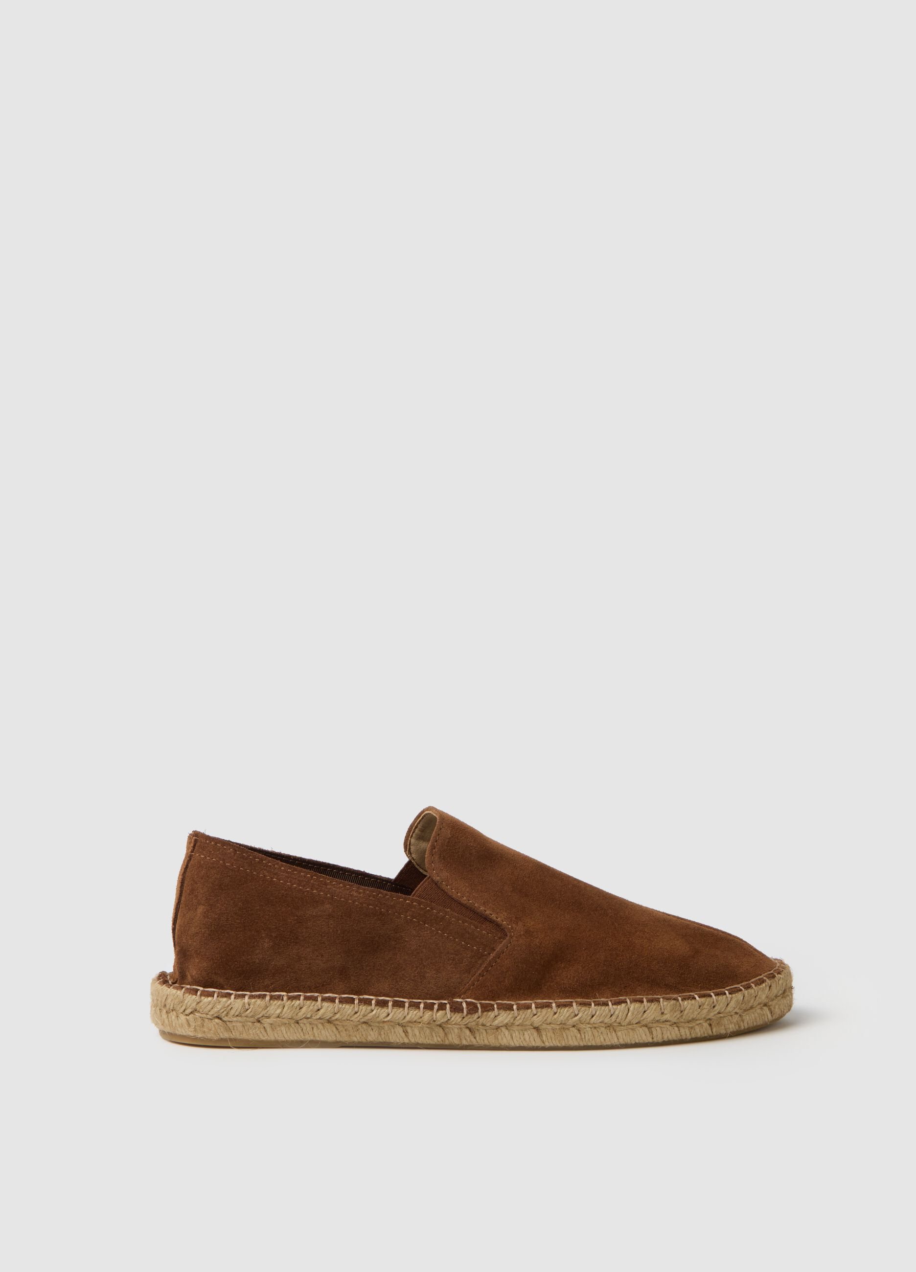 Men's Brown Genuine Leather Espadrilles