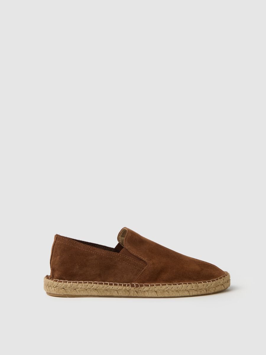 Men's Brown Genuine Leather Espadrilles_0