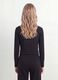 Black pure cotton T-shirt with ribbed neckline for girls_2