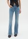 Blue denim cotton stretch flare jeans_1