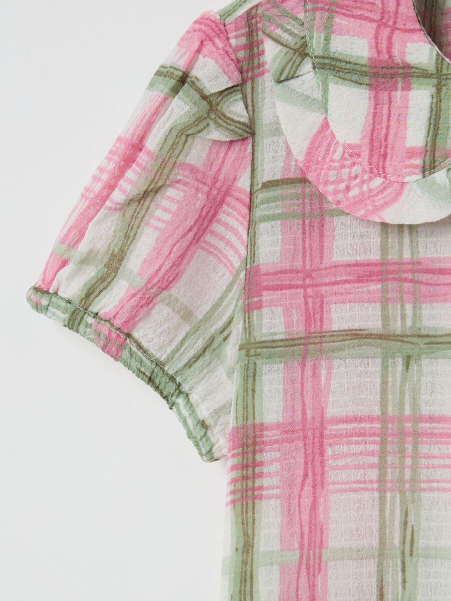 Short-sleeved shirt with check pattern_3