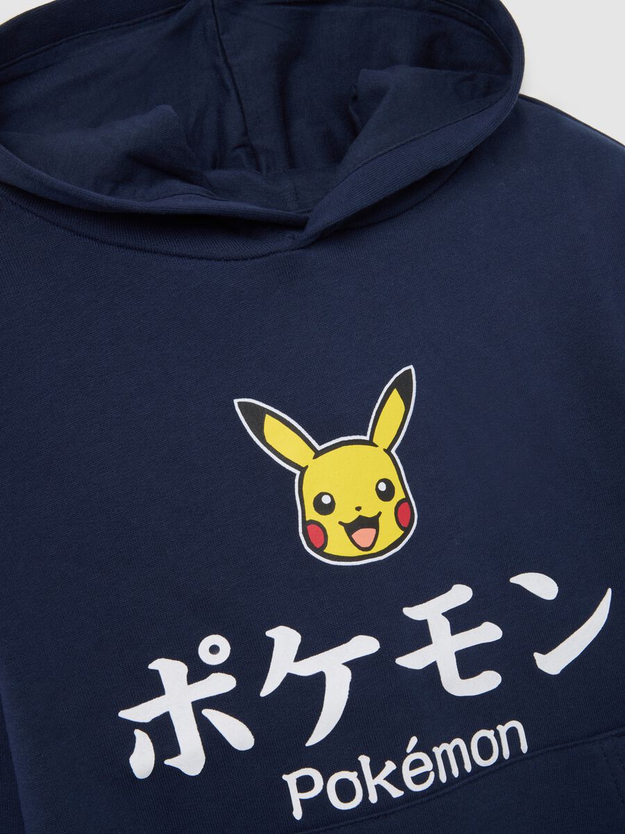 Children's blue pure cotton sweatshirt with fit style and Pokémon print_3