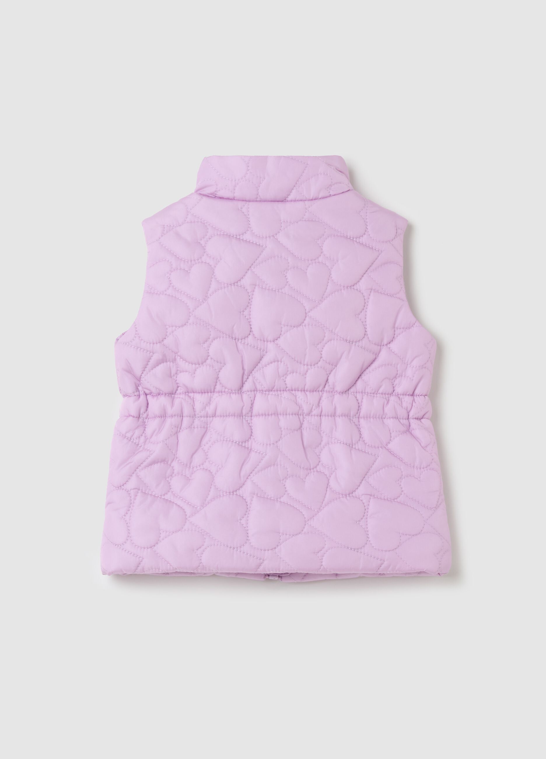 Gilet full-zip con trapuntatura a cuori 