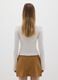 White long sleeve regular fit t-shirt with square neckline_2