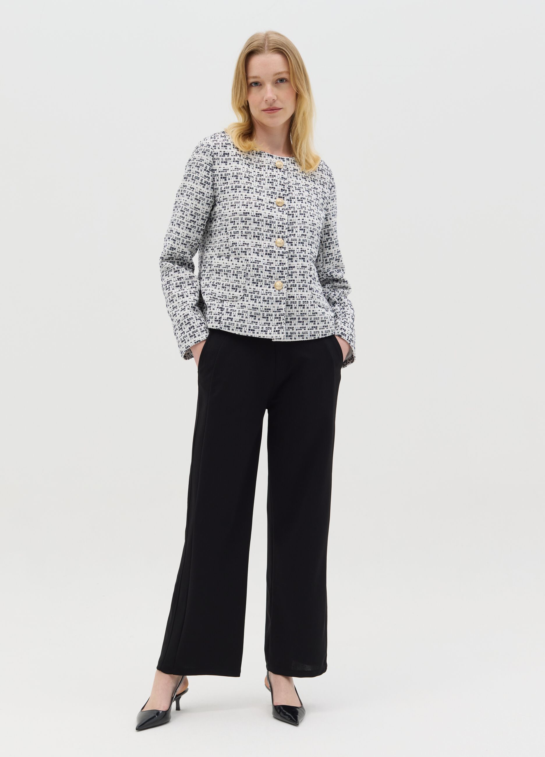 Black palazzo trousers with pockets