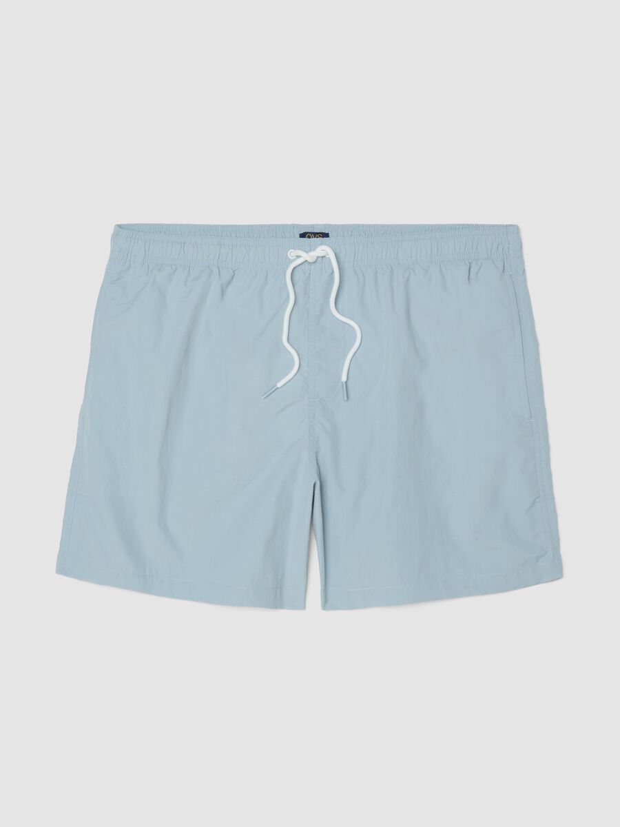 Blue swim shorts with elasticated waistband_4