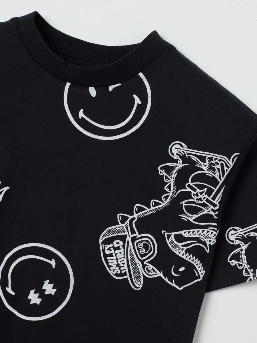Black regular fit pure cotton children's t-shirt_3