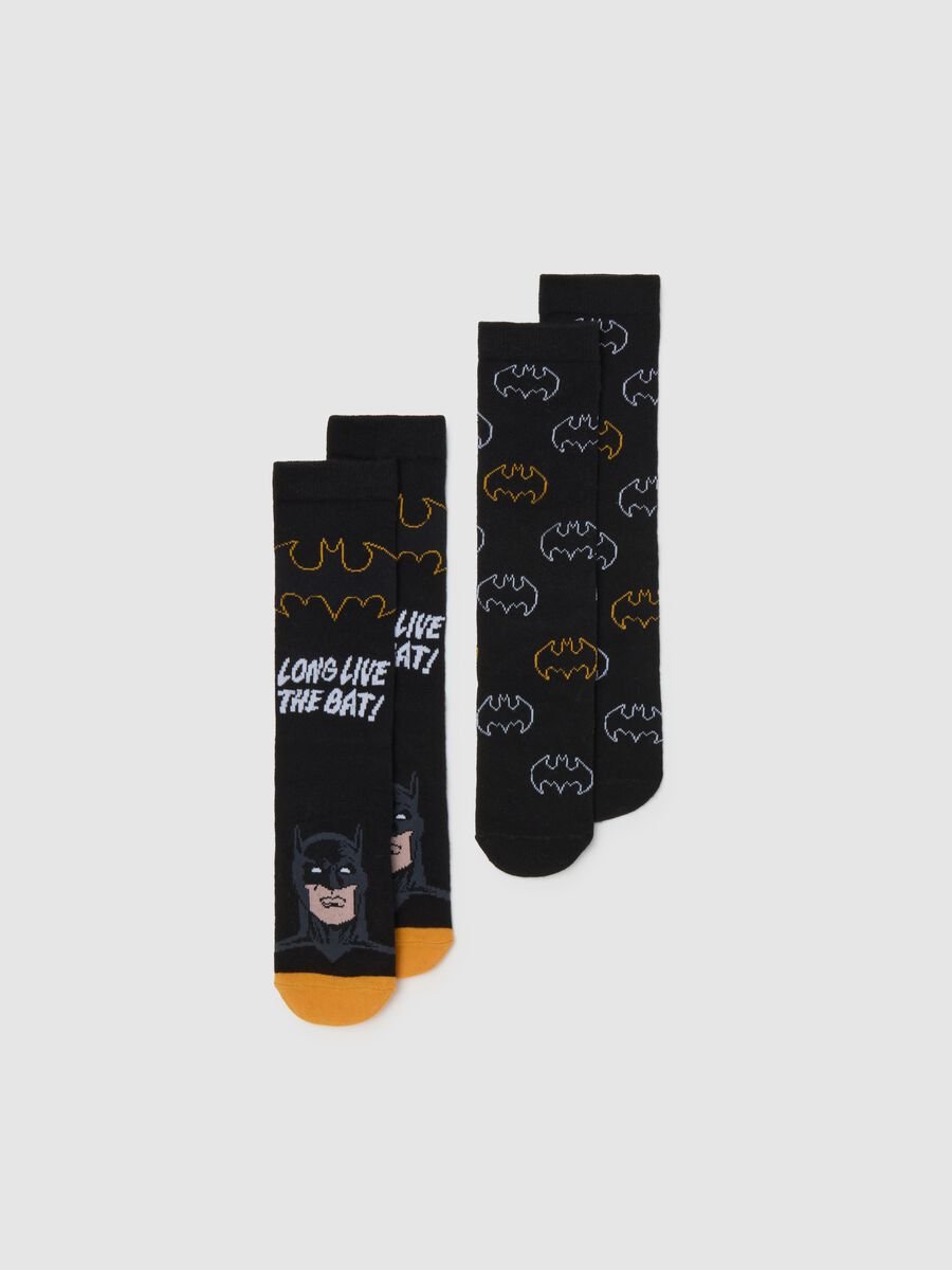 Children's black cotton blend socks bipack_0