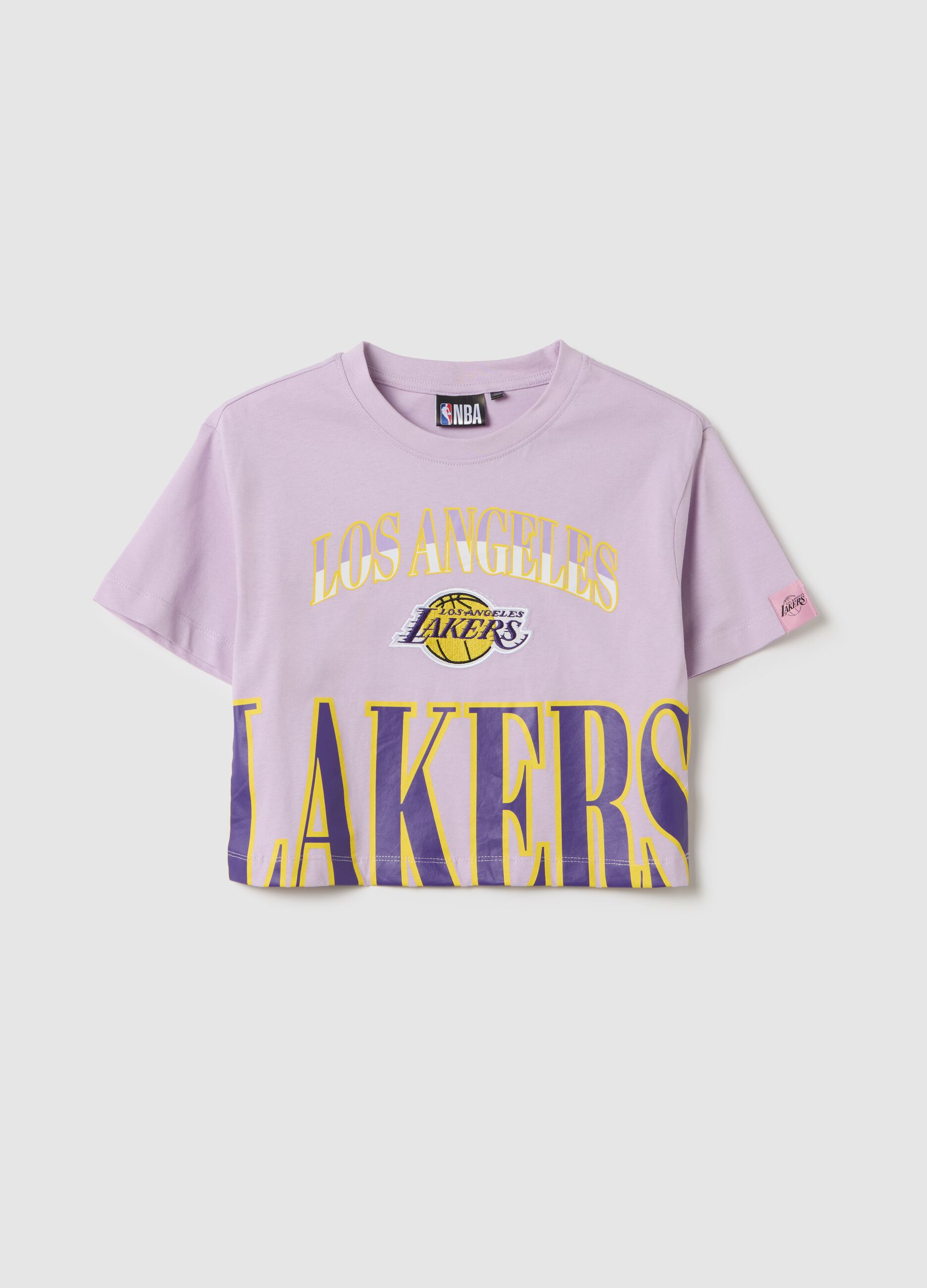 Purple NBA Los Angeles Lakers crop T-shirt in cotton