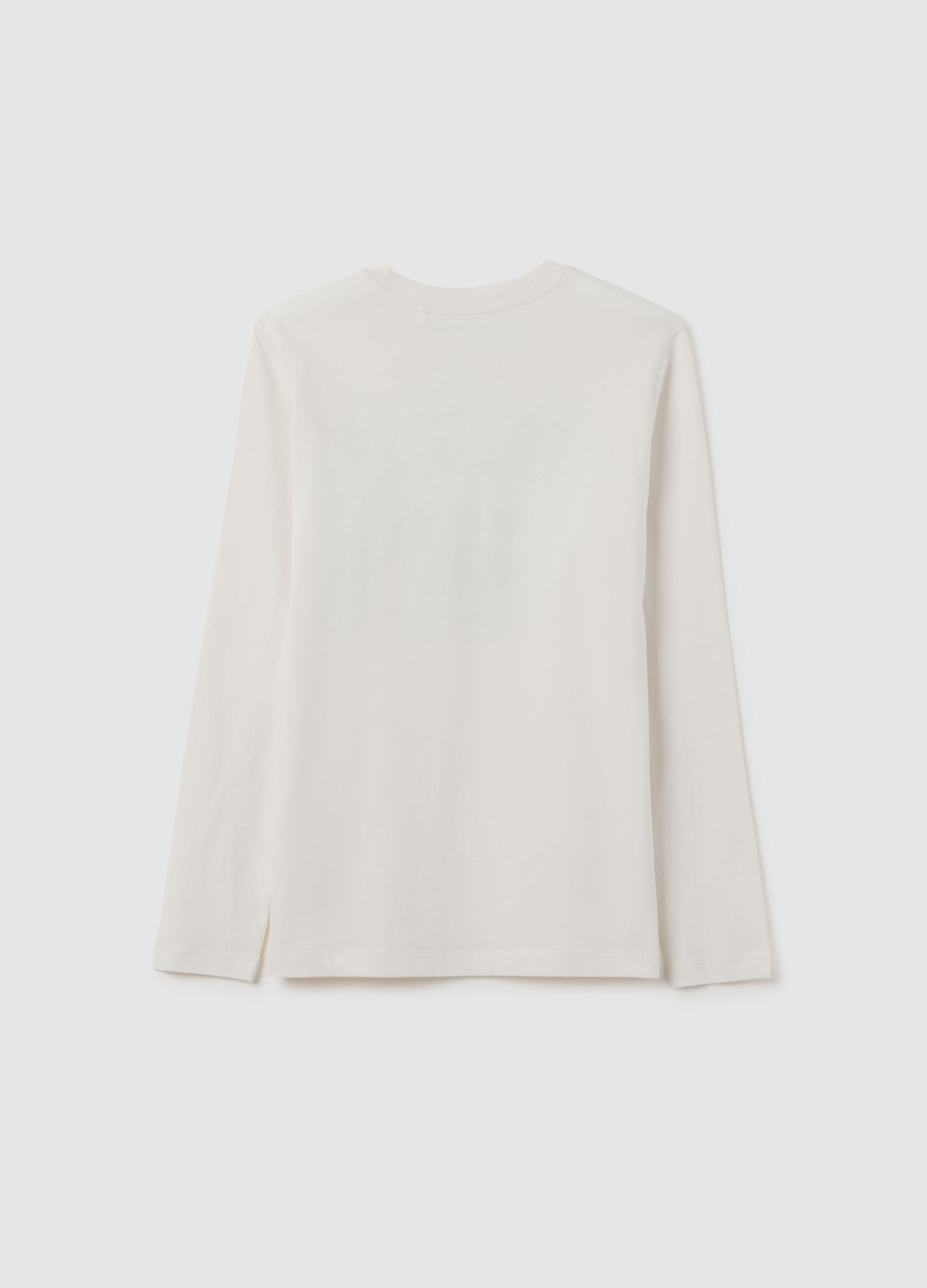 Boys' pure white cotton regular fit T-shirt