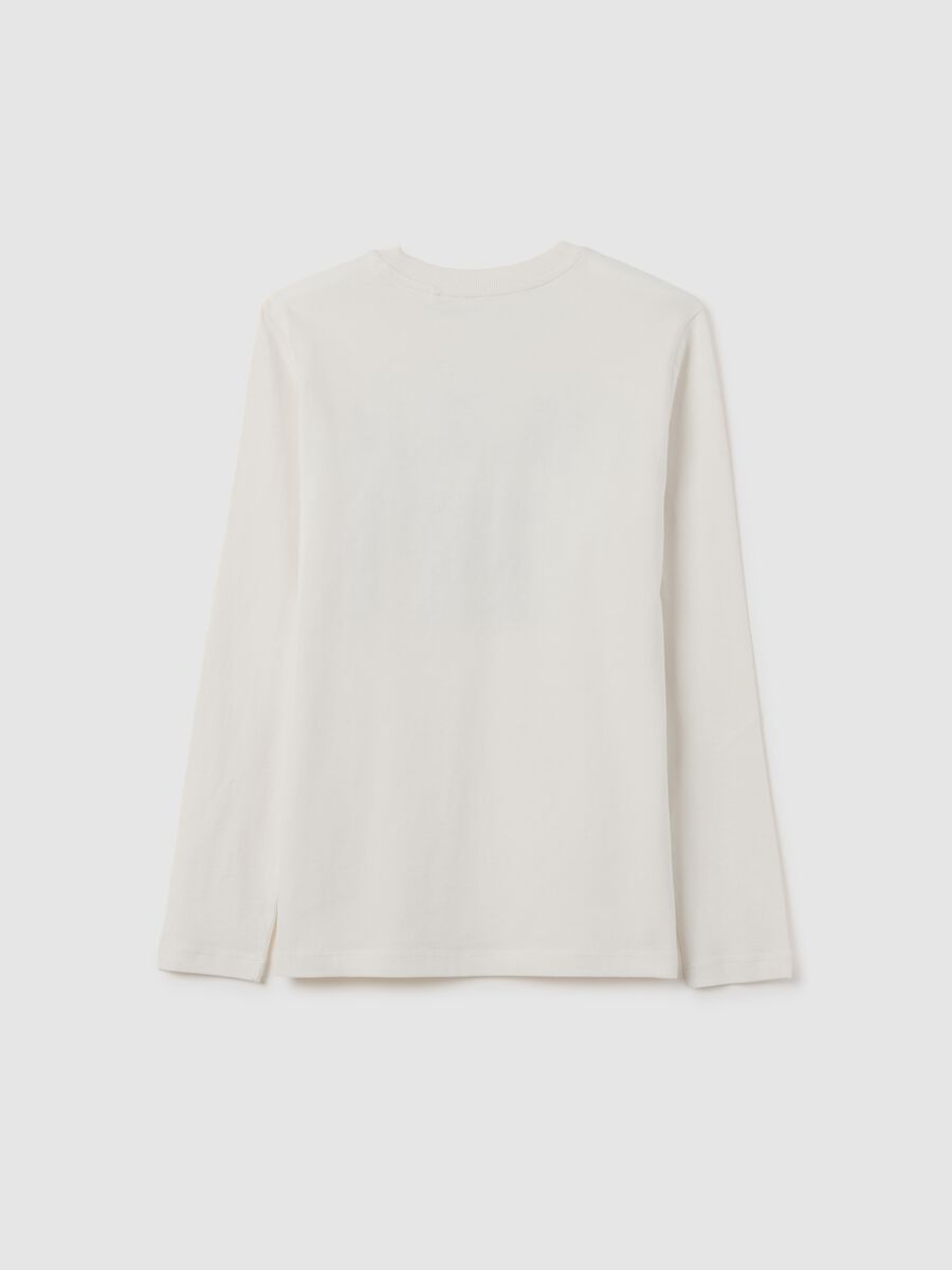 T-shirt da ragazzo in puro cotone bianco regular fit_4