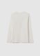 Boys' pure white cotton regular fit T-shirt_4