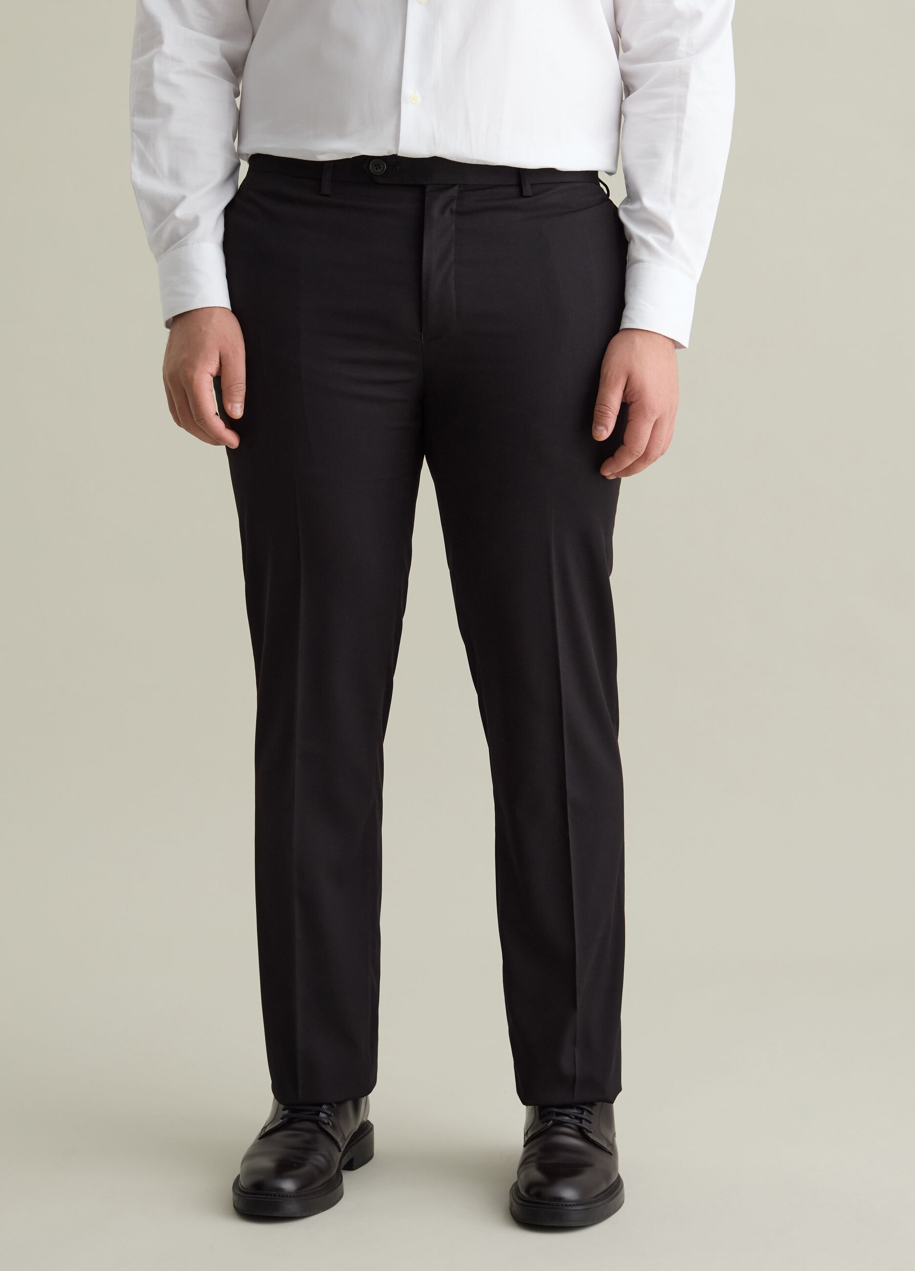 Regular-fit, solid colour smart trousers