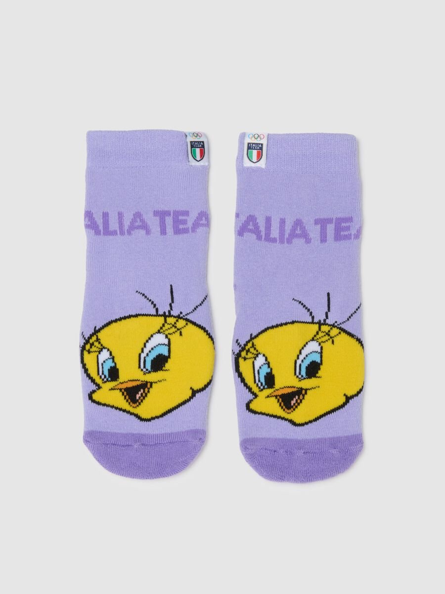 Purple cotton stretch socks for girls Looney Tunes x Italia Team_3