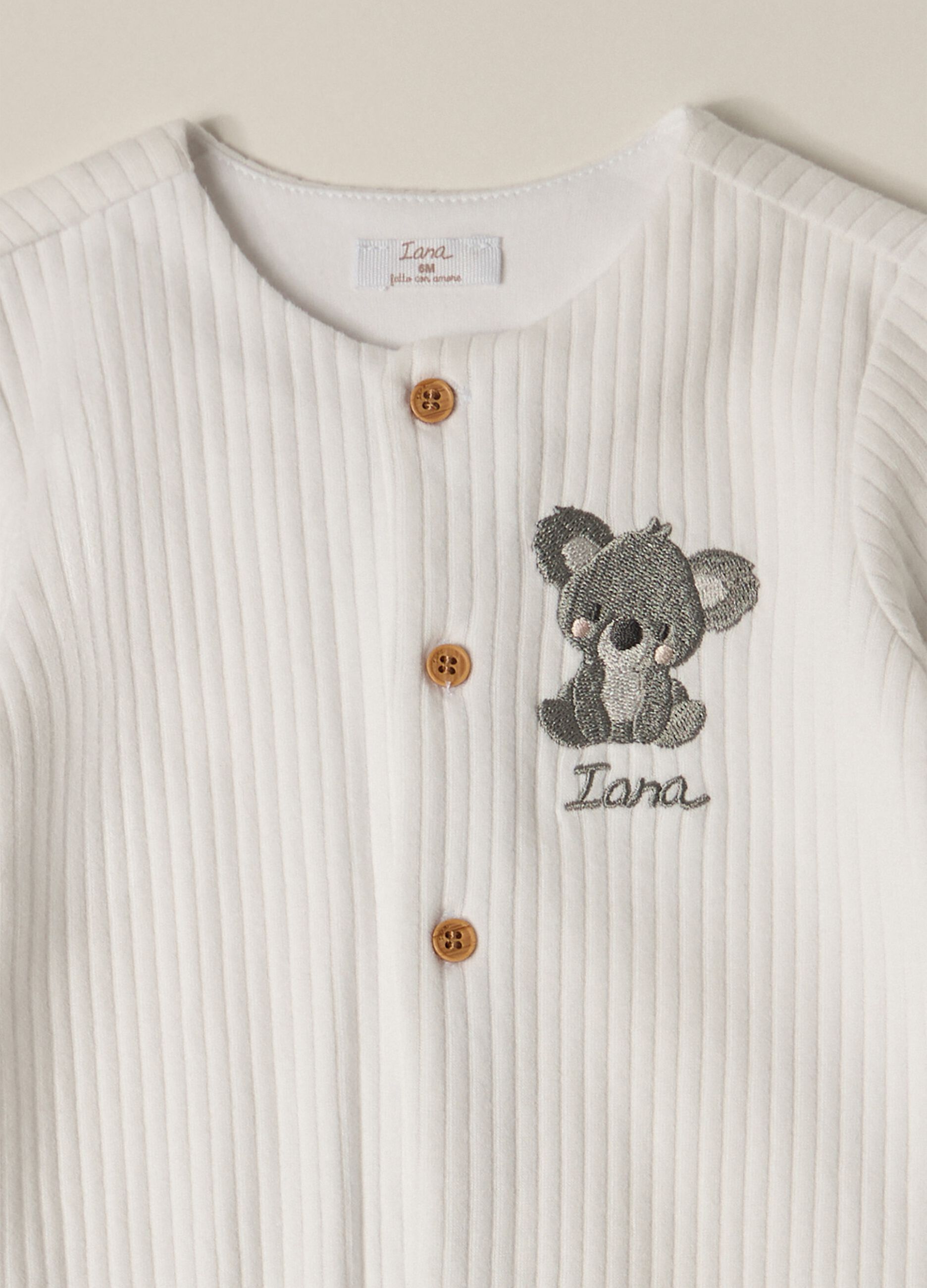 Pure Cotton Ribbed Baby Romper by IANA