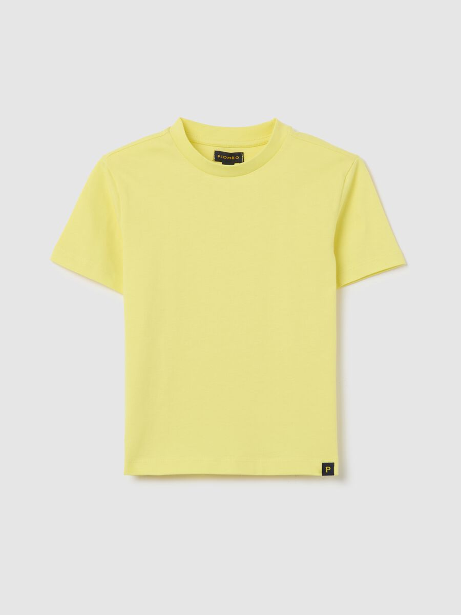 Yellow cotton T-shirt with round neck_3