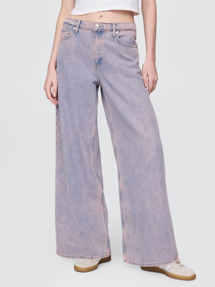Pantaloni a gamba larga in cotone e Lyocell_1