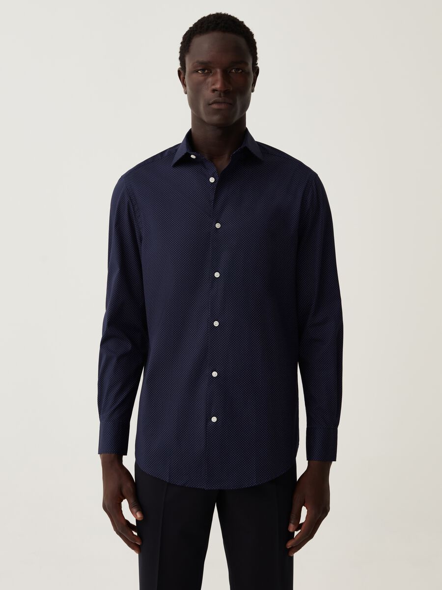 Camicia regular fit fantasia micro pois_1
