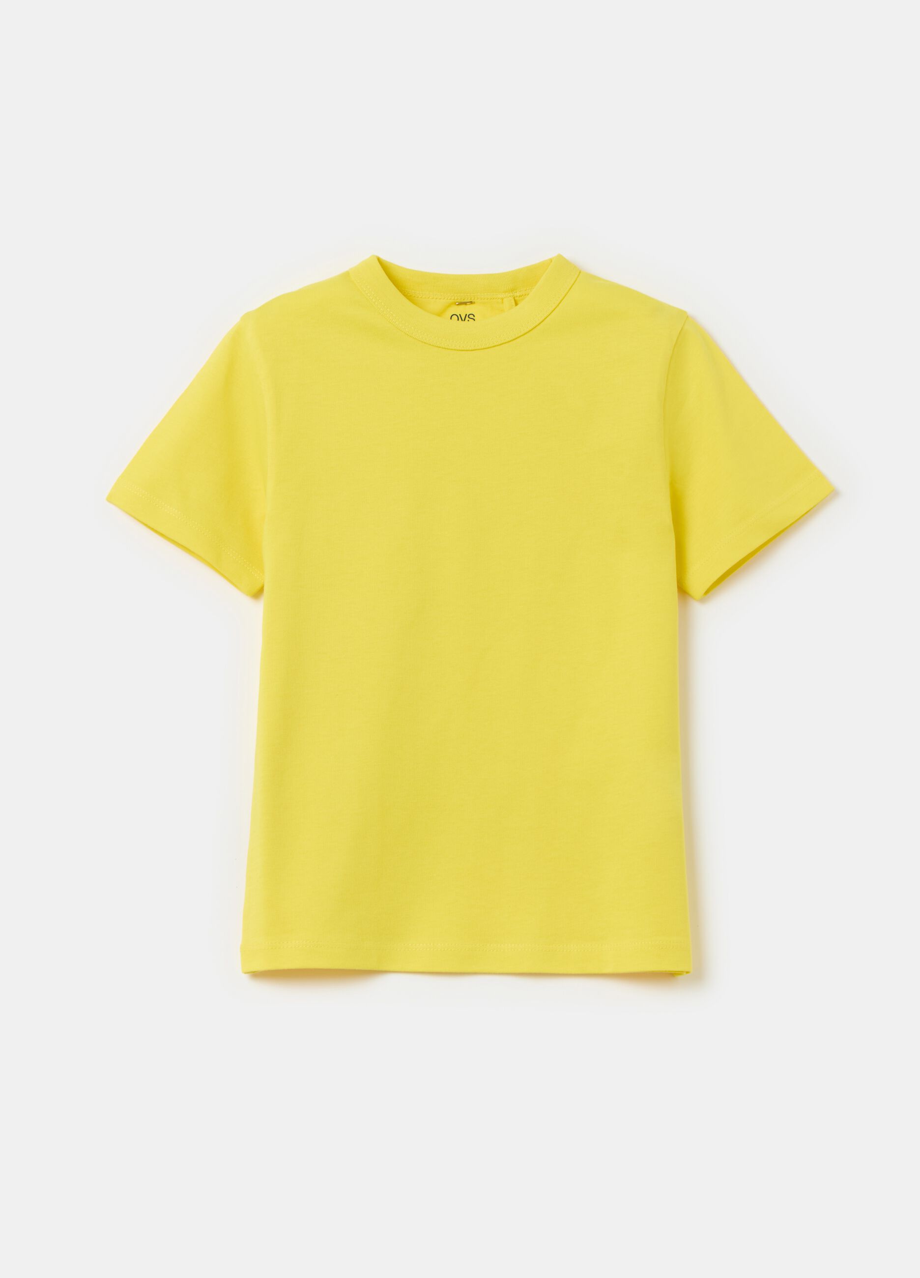 Essential organic cotton T-shirt with round neck